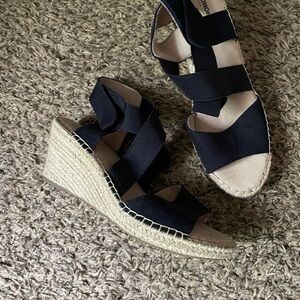 Women's Black Wedge Sandals